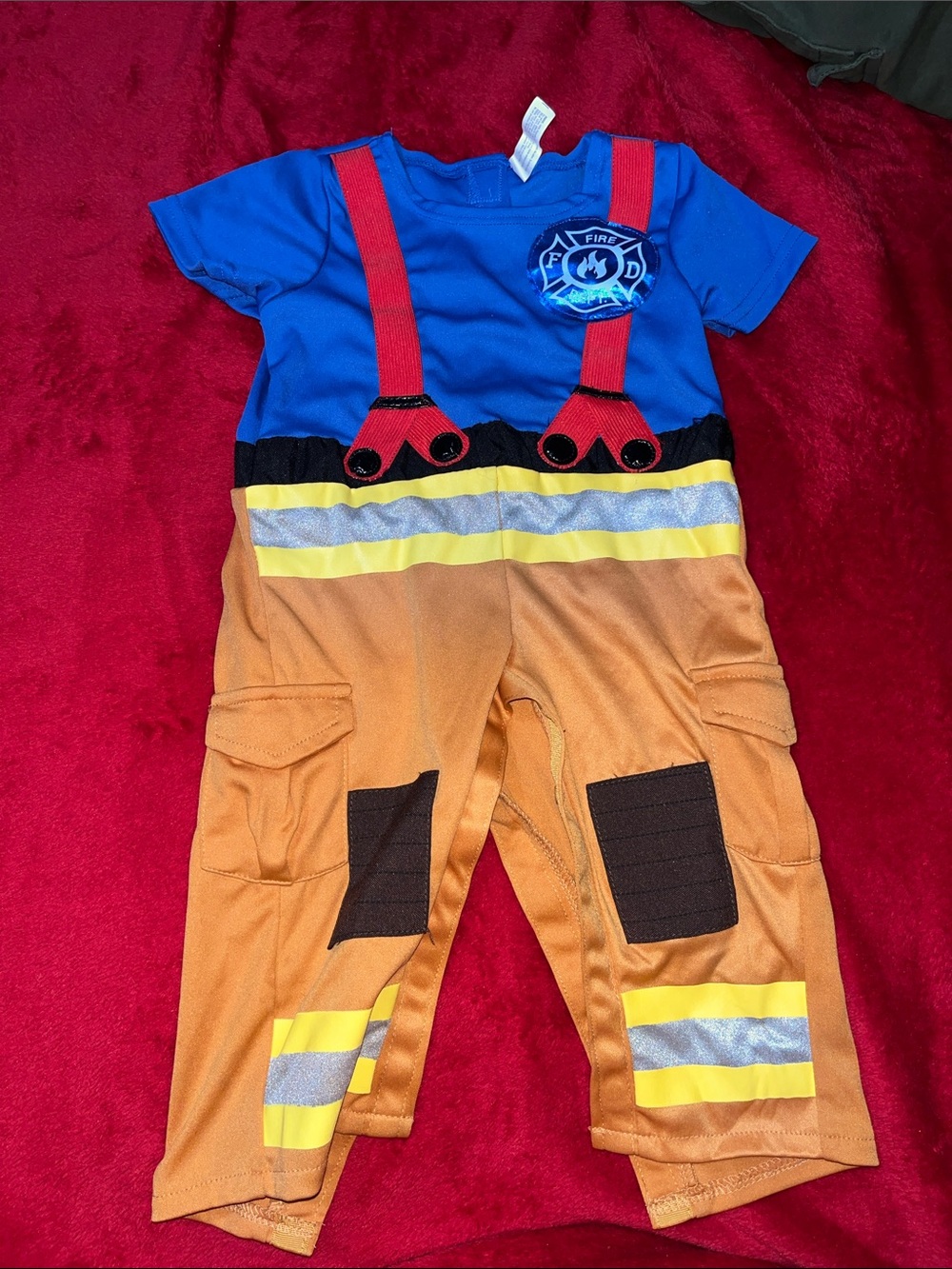 Kids Blue & Orange Firefighter Costume